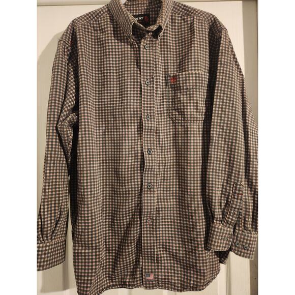 Ariat Men Red Green Plaid Long Sleeve Button-Up Shirt XXl - Picture 1 of 8